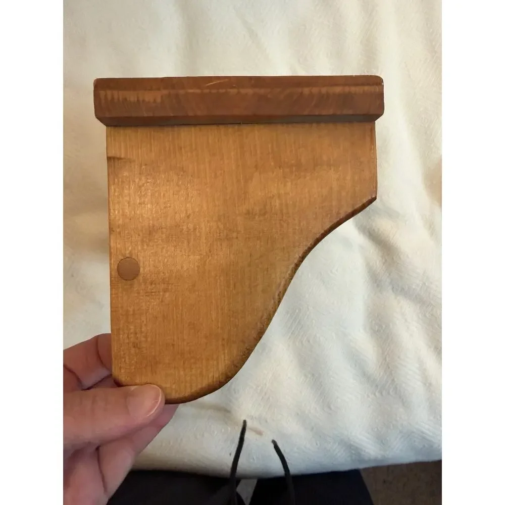 Vintage Wooden Wall Mount Hair Dryer Holder Curling Iron Organizer Heart Decor